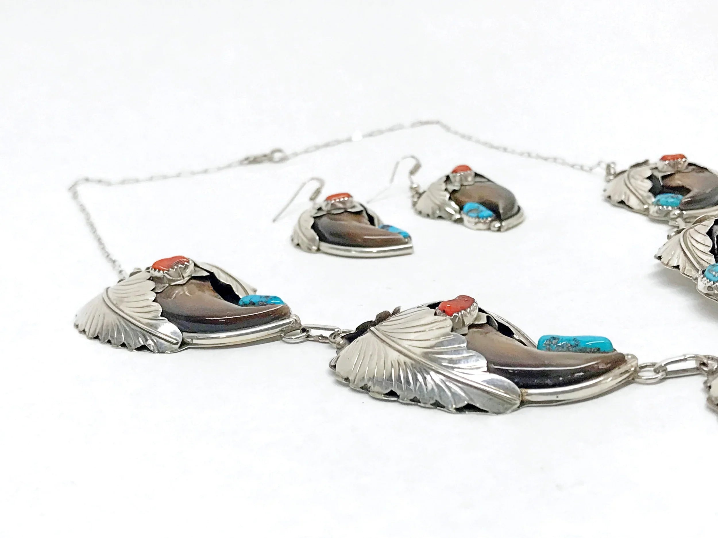 【未使用】Navajo Squash Blossom　ピアス　シルバー925 Navajo Sterling Silver & Turquoise 26