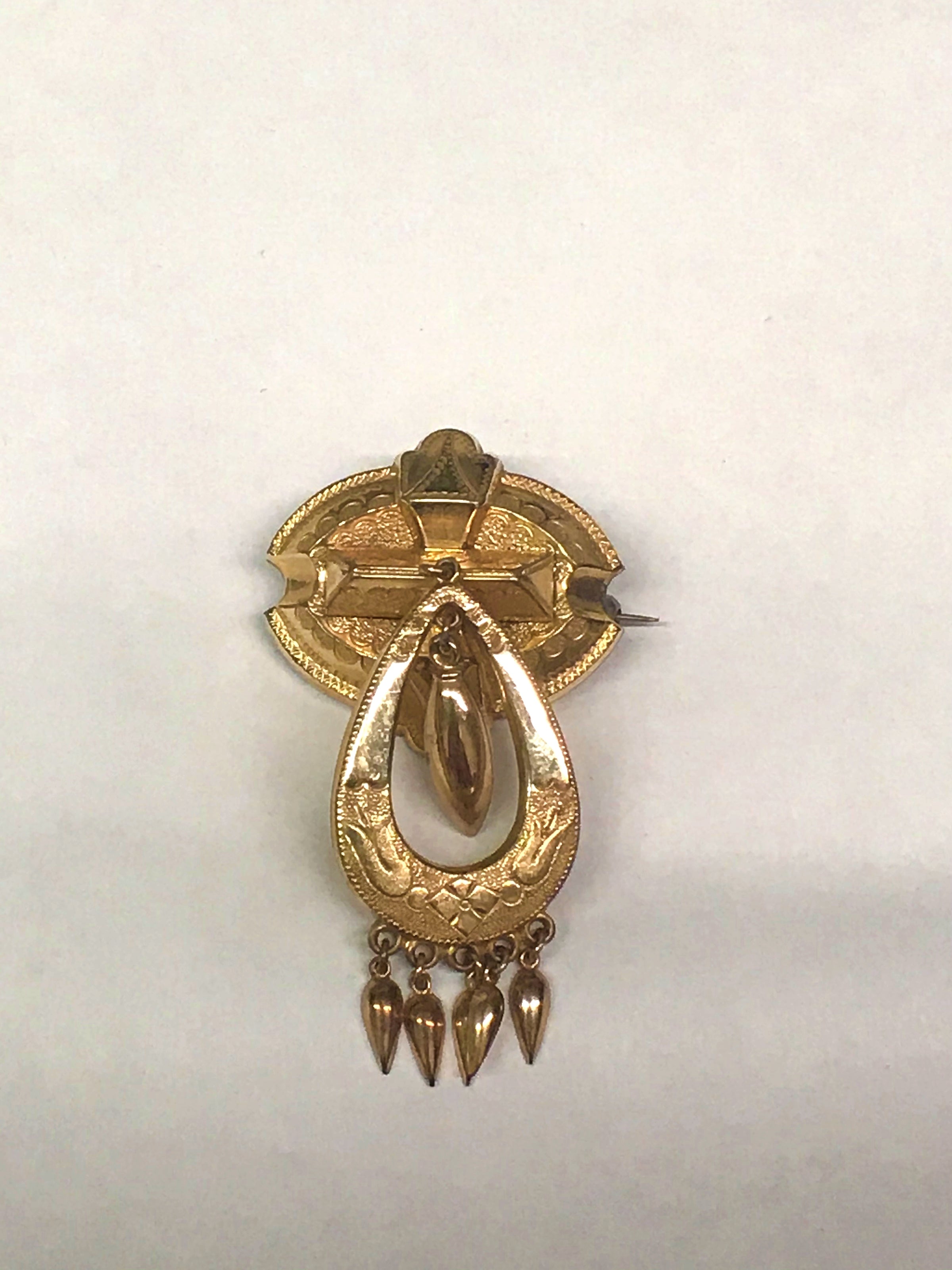 Antique Gold Filled Dangling Brooch Pin