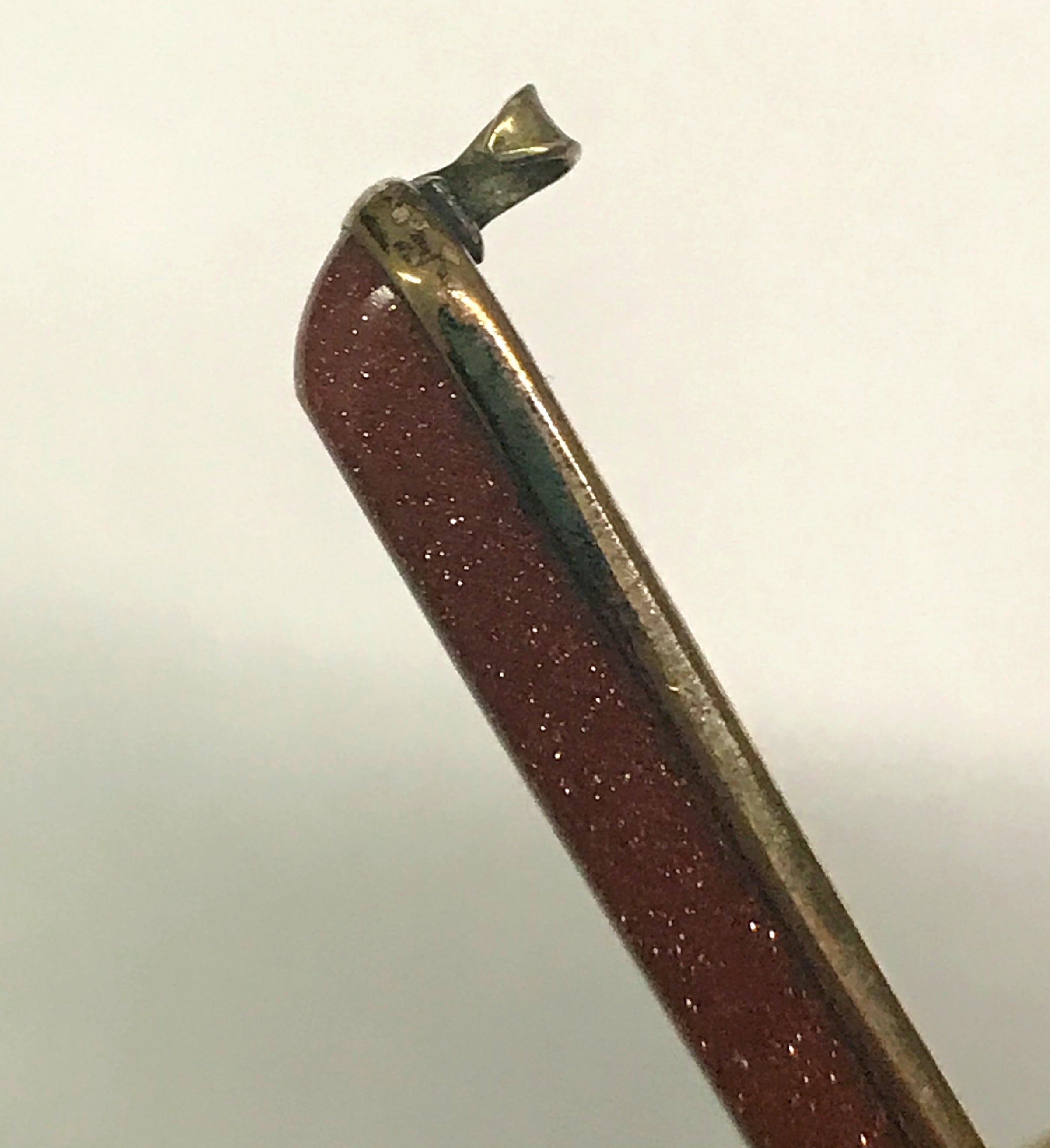 Antique Gold Filled Goldstone Bar Brooch Pin