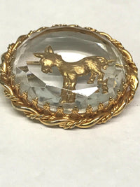Warner Intaglio Donkey Brooch Pin - Hers and His Treasures