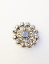 Vintage Silver Tone W/ Clear Rhinestone Round Brooch - Hers and His Treasures