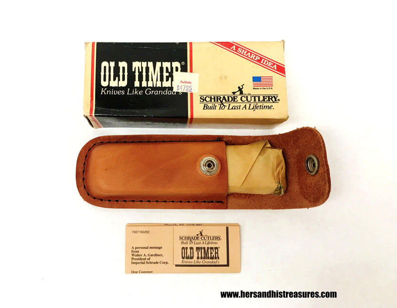 NIB Vintage Schrade 6OT Golden Bear Lockback Old Timer Knife - Hers and His Treasures