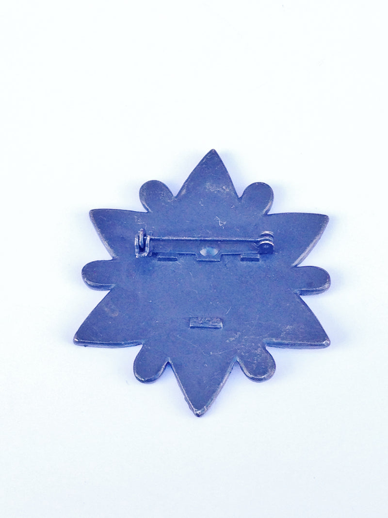 Coro Silver Tone Star Flower Brooch Pin