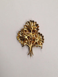 Gold Toned Flower Bouquet Brooch Pin