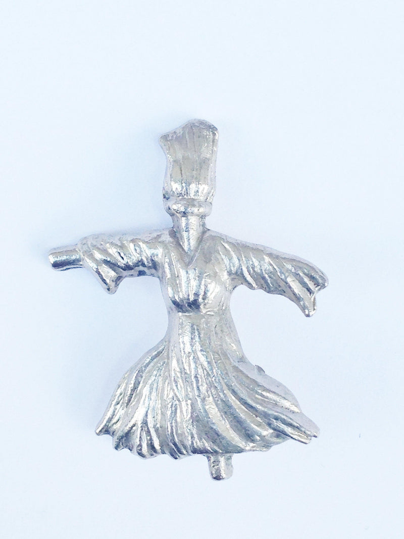 Silver Tone Female Scarecrow Brooch Pin - Hers and His Treasures