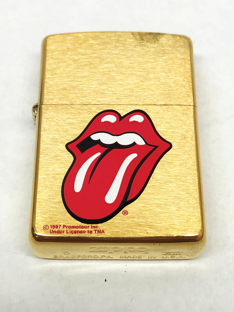 New 1997 XII Rare Rolling Stones Trick Tongue Brass Zippo Lighter - Hers and His Treasures