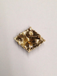 Diamond Shaped Jeweled Brooch Pin