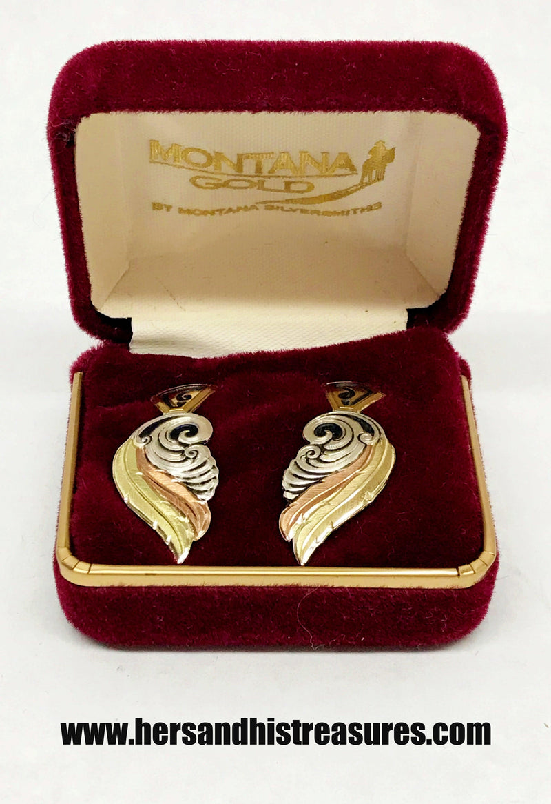 Montana Silversmiths Aztec Tricolor Feather Earrings - Hers and His Treasures