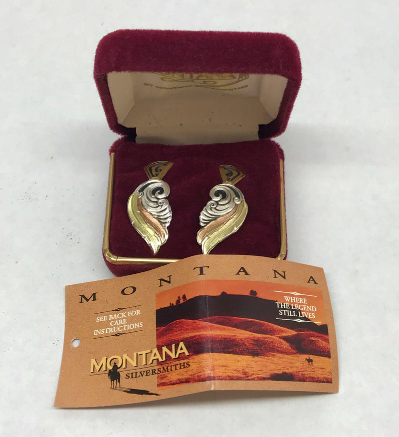 Montana Silversmiths Aztec Tricolor Feather Earrings - Hers and His Treasures