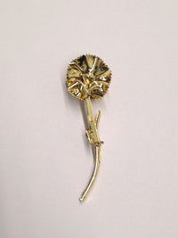 Long Stemmed Gold Toned Flower Brooch - Hers and His Treasures