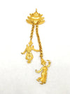 KJL Kenneth Jay Lane Pagoda Brooch Pin Or Necklace Pendant With Dangling Dancers - Hers and His Treasures