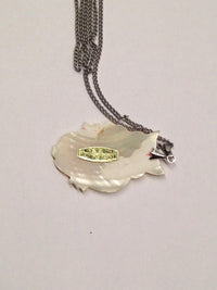 Vintage Imitation Mother Of Pearl Owl Necklace - Hers and His Treasures
