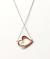 Rose Gold Over Sterling Silver CZ Heart Necklace - Hers and His Treasures