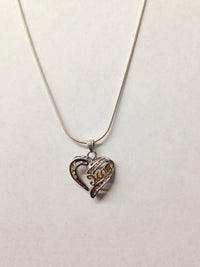 Sterling Silver Diamond Heart Mom Necklace - Hers and His Treasures