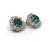 Vintage Green and Clear Crystal Rhinestone Earrings Made in Austria - Hers and His Treasures