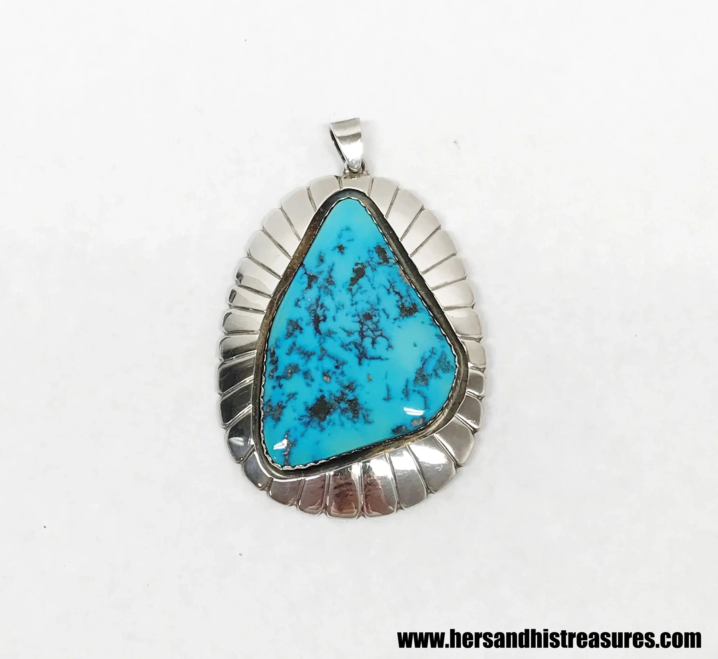 C/J Nez Chester Nez Large Native American Turquoise Sterling