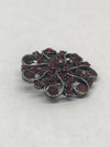 Red Rhinestone Swirl Pendant Or Brooch Pin - Hers and His Treasures