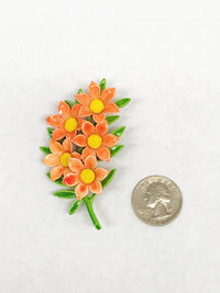 Vintage Enameled Bouquet of Mexican Sunflowers Brooch Pin - Hers and His Treasures