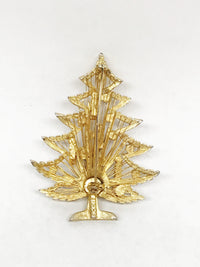 Vintage Wired Christmas Brooch Pin with Rhinestones and Candles Signed Brooks - Hers and His Treasures