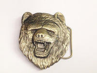 1980 Solid Brass Bear Belt Buckle USA 483 Dewey Miller The Great American Buckle Co. www.hersandhistreasures.com