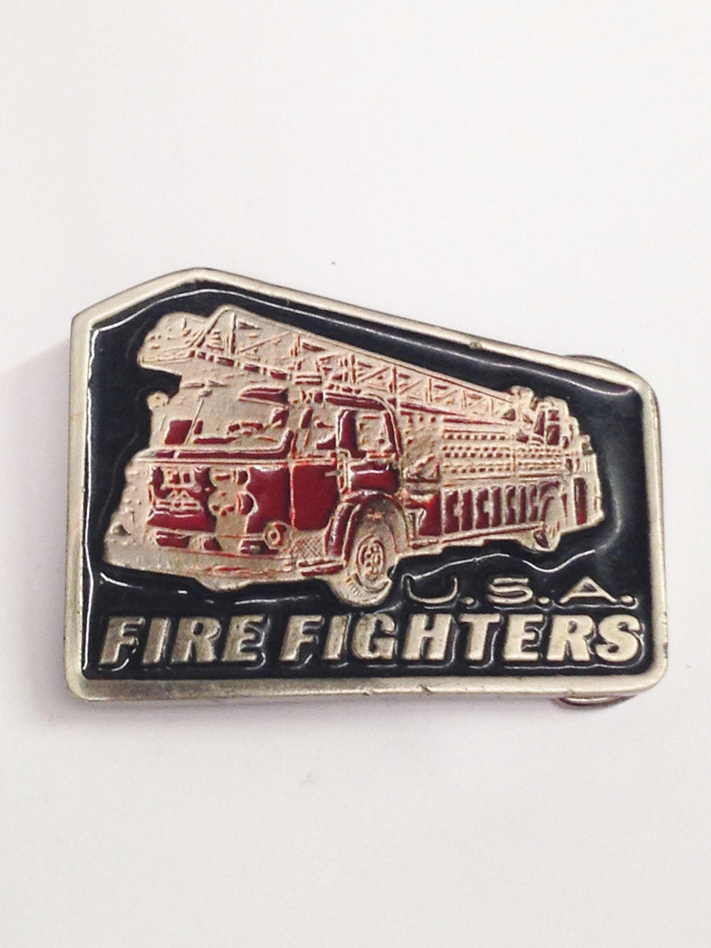 U.S.A. Fire Fighters 2070 Solid Metal Belt Buckle - Hers and His Treasures