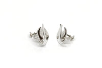 Vintage Marino Silver Tone Abstract Screw Back Earrings - Hers and His Treasures
