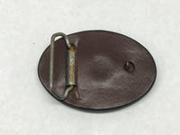 Vintage Fisherman Leather Tooled Belt Buckle - Hers and His Treasures