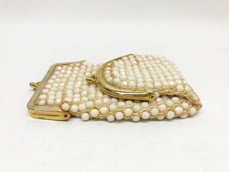 Vintage 1960's Beaded Double Coin Change Purse - Hers and His Treasures