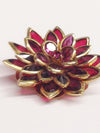 Vintage Gold Tone Pink Rhinestone Flower Brooch Pin - Hers and His Treasures
