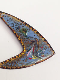 Vintage Enameled Modernist Metal Brooch Pin - Hers and His Treasures