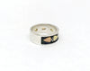 Black Hills Gold Antiqued Silver Womens Wedding Band with 10K Gold Leaves - Hers and His Treasures