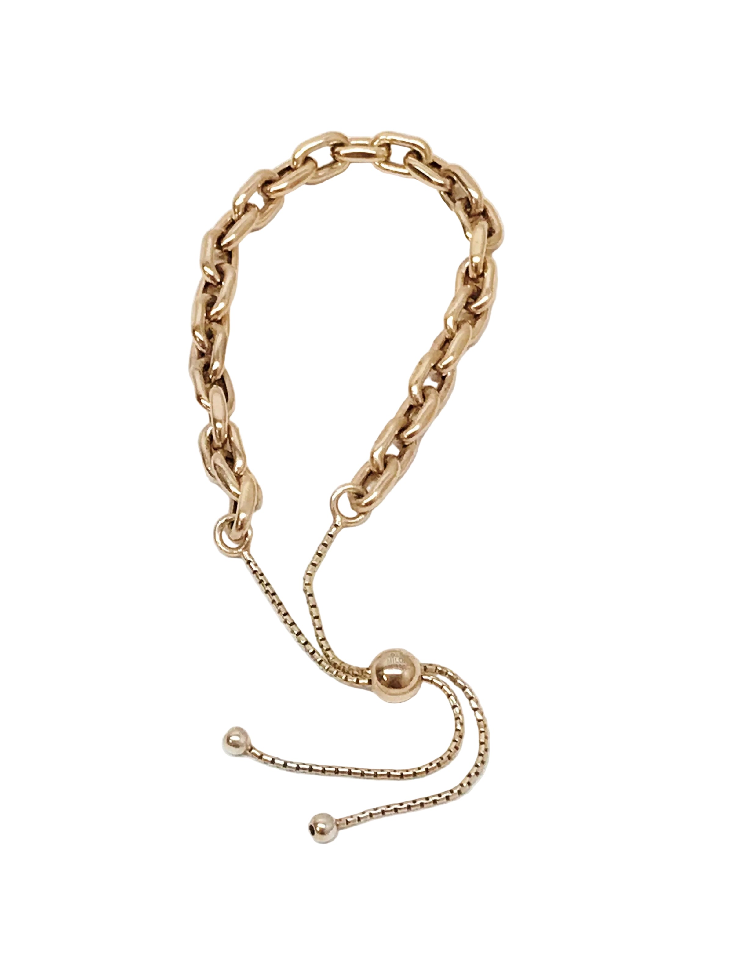 Milor Italy Sterling Silver with Gold Overlay Link Bolo