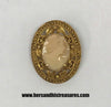 Florenza Carved Shell Cameo Brooch Pin
