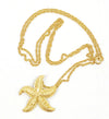 Vintage Gold Tone Textured Starfish 30" Necklace - Hers and His Treasures