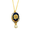 Vintage Gold Tone Rose Cameo Necklace - Hers and His Treasures