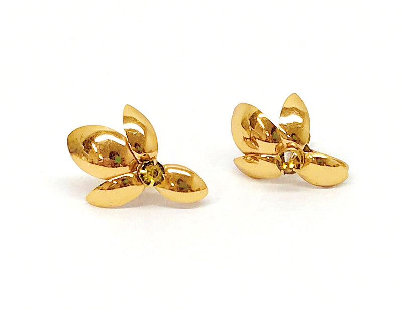 Vintage Floral 1/20 10K Gold Filled Screw Back Earrings - Hers and His Treasures