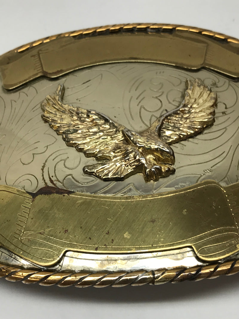1988 Large Oval German Silver Eagle Belt Buckle