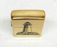 New RARE XV 1999 Keeper of the Light Lighthouse Brass Zippo Lighter - Hers and His Treasures