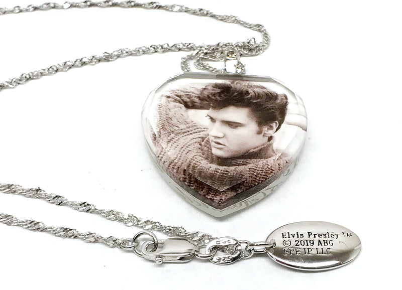 Elvis "Love Me Tender" Sterling Silver Necklace Pendant by Bradford Exchange - Hers and His Treasures