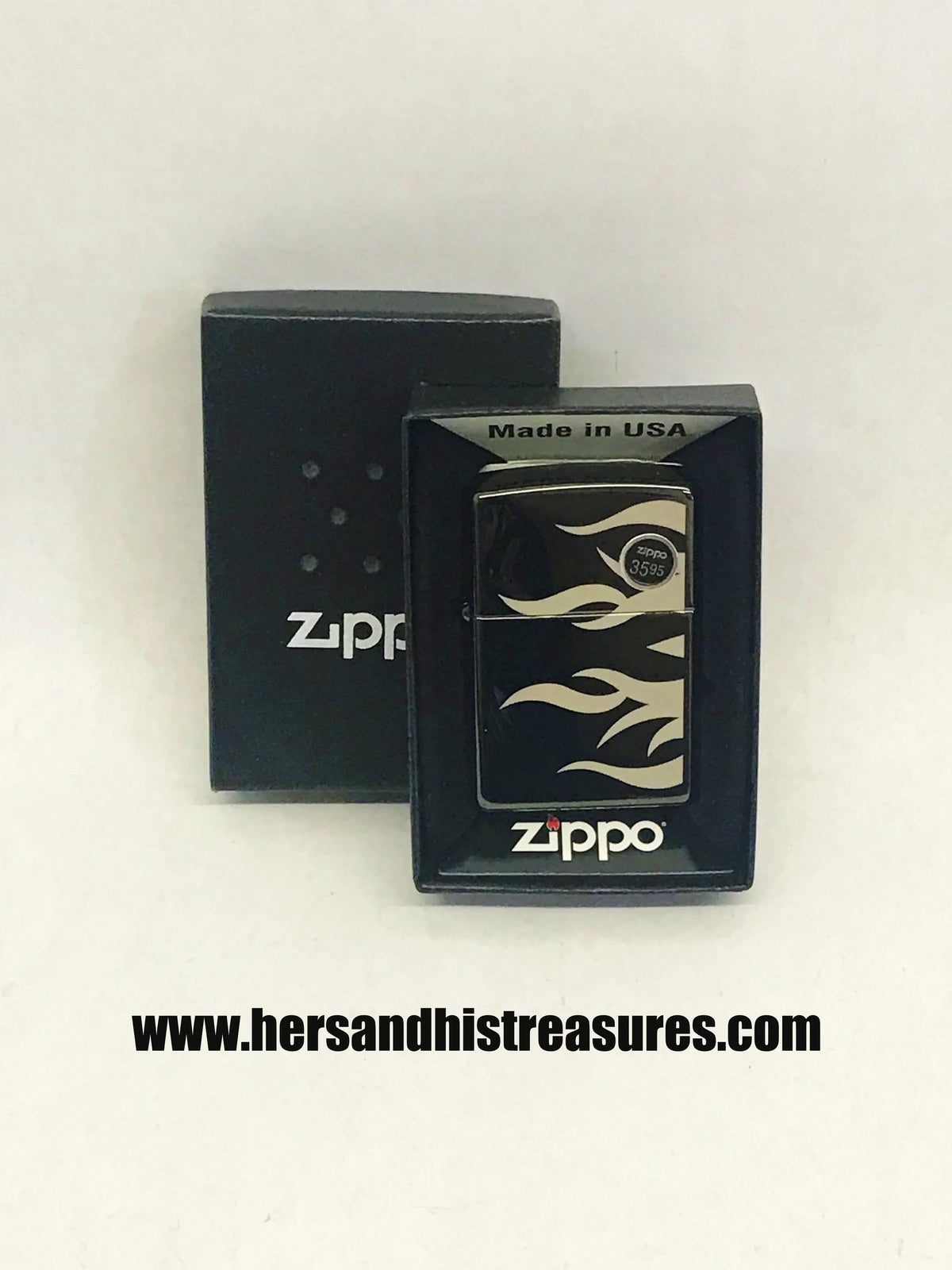 2013 Zippo Ebony Tattoo Flame Lighter – Hers and His Treasures