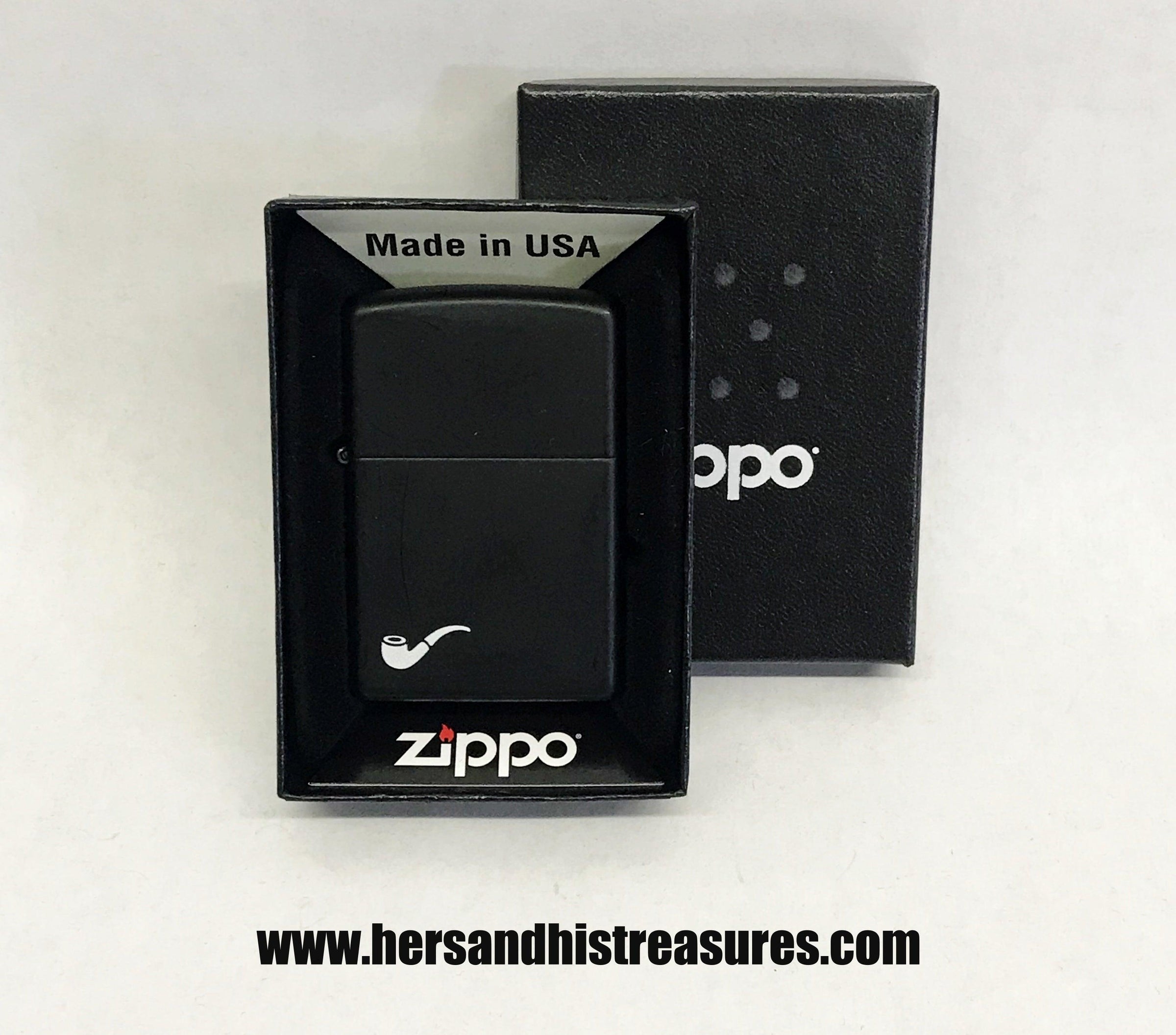 New 2018 Black Matte Pipe Zippo Lighter - Hers and His Treasures