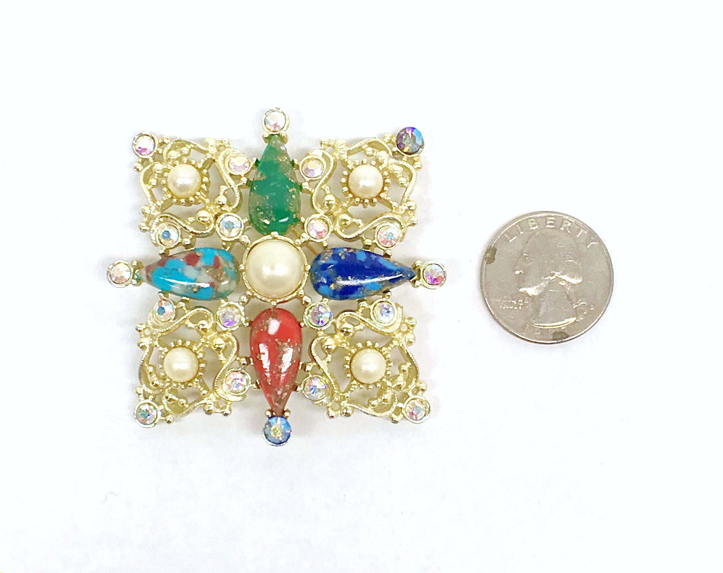 1962 Sarah Coventry Galaxy Collection Brooch or Necklace Pendant - Hers and His Treasures
