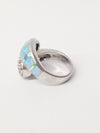 Opal Inlay And CZ .925 Sterling Silver Ring - Hers and His Treasures