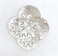 Trifari© Textured Silver Tone Double Infinity Brooch Pin - Hers and His Treasures