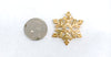 Trifari TM Gold Tone Snowflake Brooch Pin with Rhinestone - Hers and His Treasures