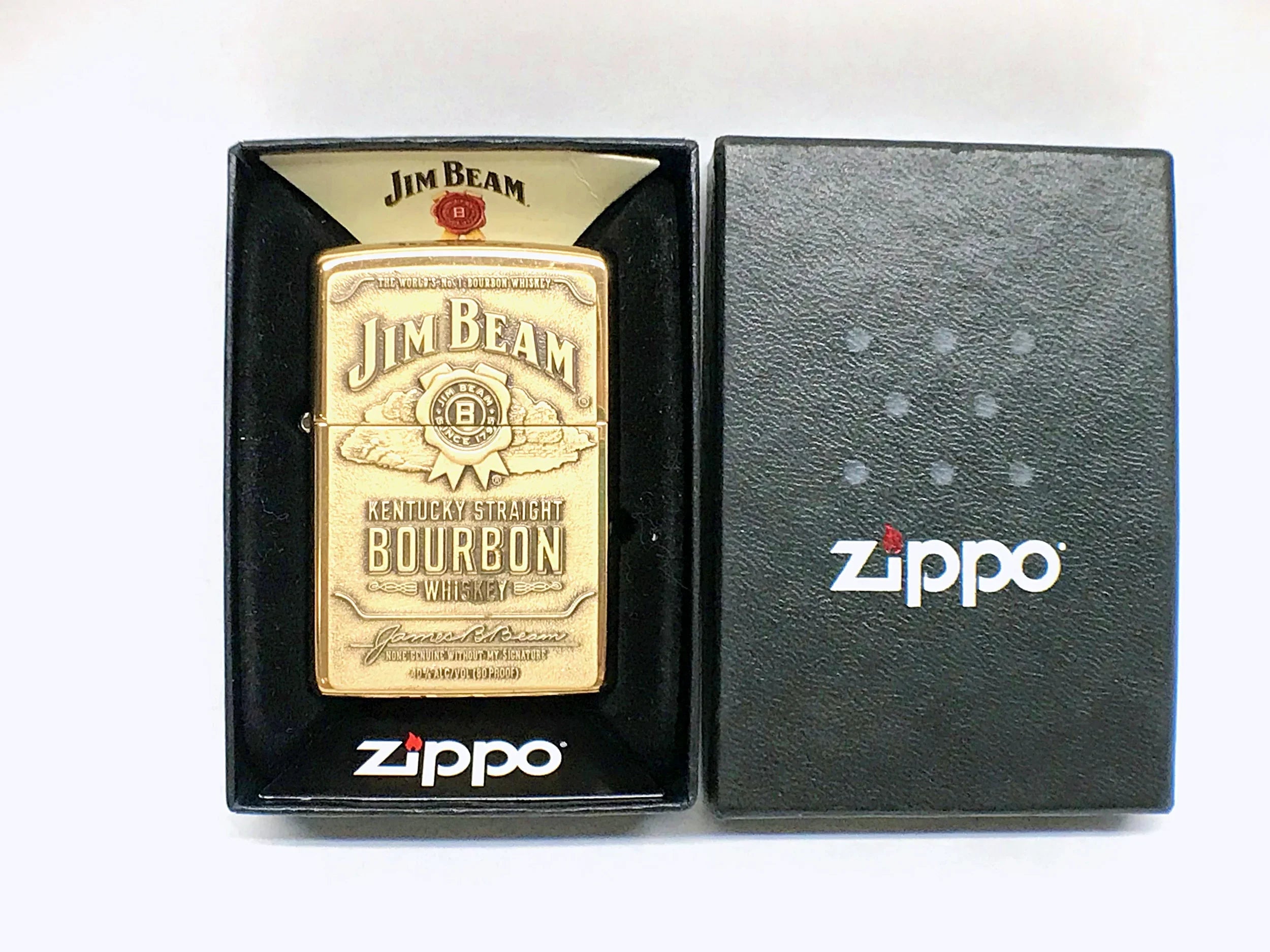 New 2021 Jim Beam Bourbon Whiskey Brass Zippo Lighter – Hers and