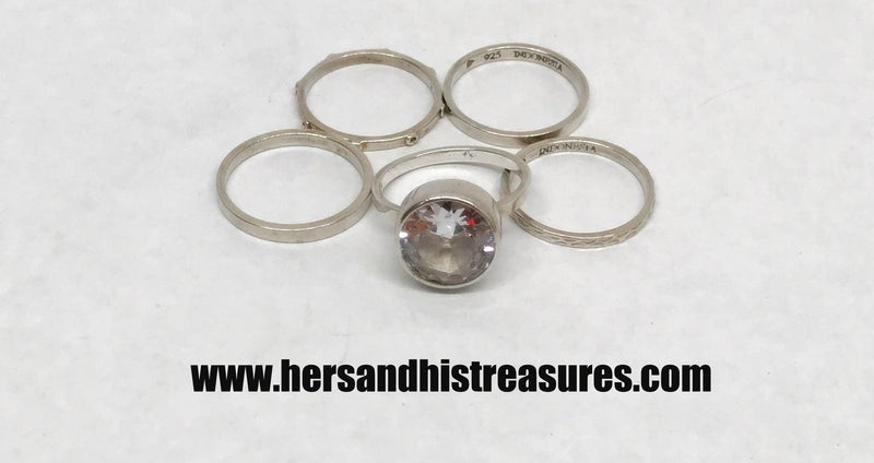 R1790 Silpada Sterling Silver Stacking Rings - Set Of 5 - Hers and His Treasures