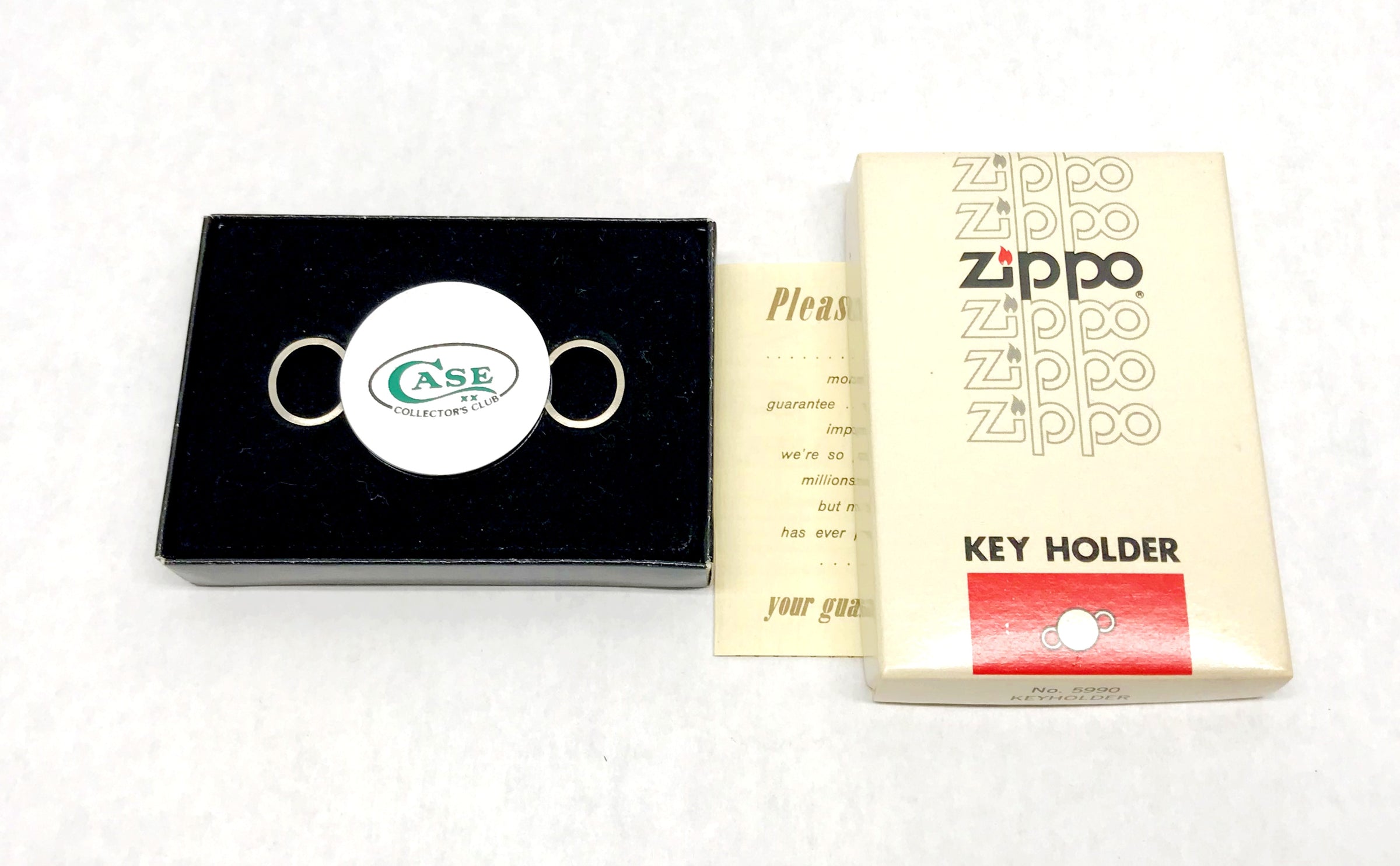 Vintage Zippo No. 5990 Case XX Collector's Club Keyholder - Hers and His Treasures