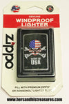 Made In USA American Flag Skull And Crossbones Zippo Lighter - Hers and His Treasures