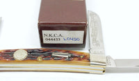 2002 Schatt & Morgan NKCA 4 Blade Congress Jigged Bone Pocket Knife - Hers and His Treasures